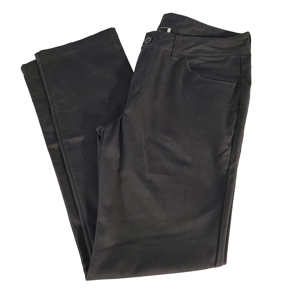 Adidas 5 Pocket Twill Pants Men's 33x32 Black Trefoil Golf Mid Rise Straight Leg